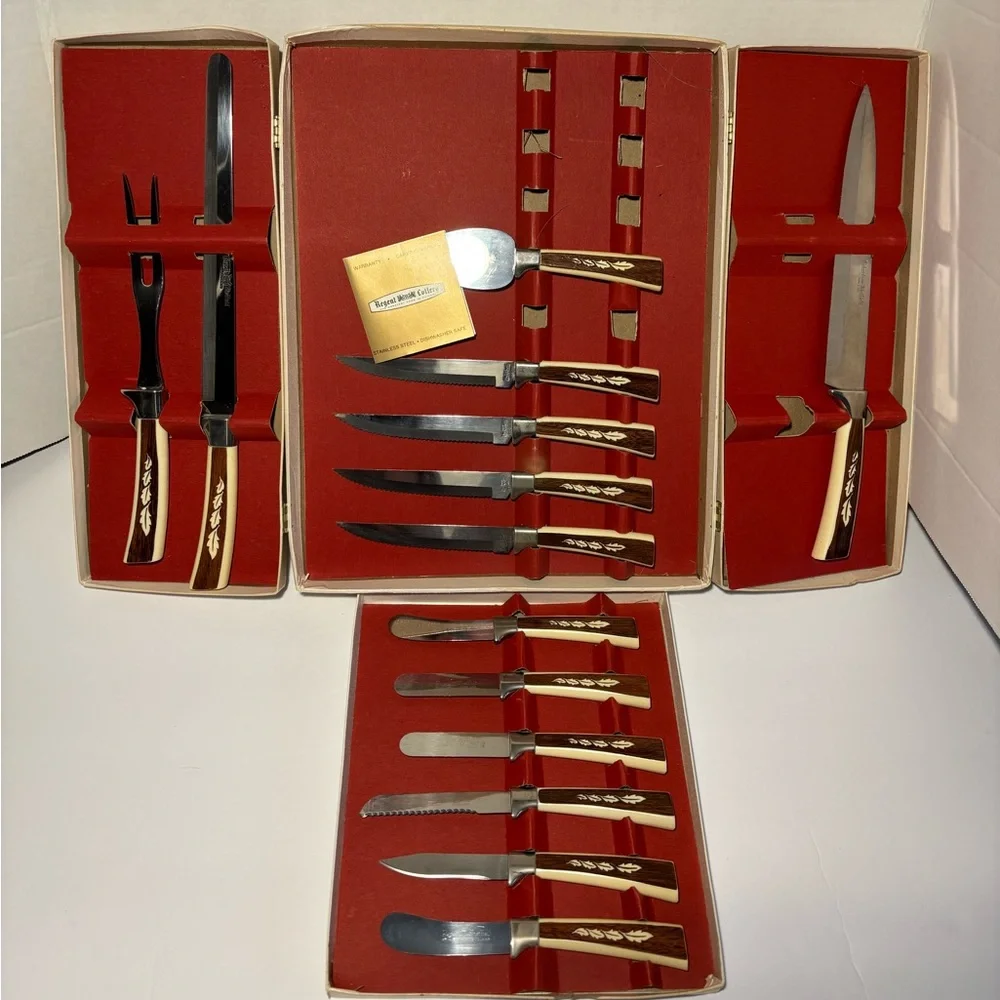 Sheffield English 19-Piece Stainless Steel Cutlery Set Carving Hostess Serving